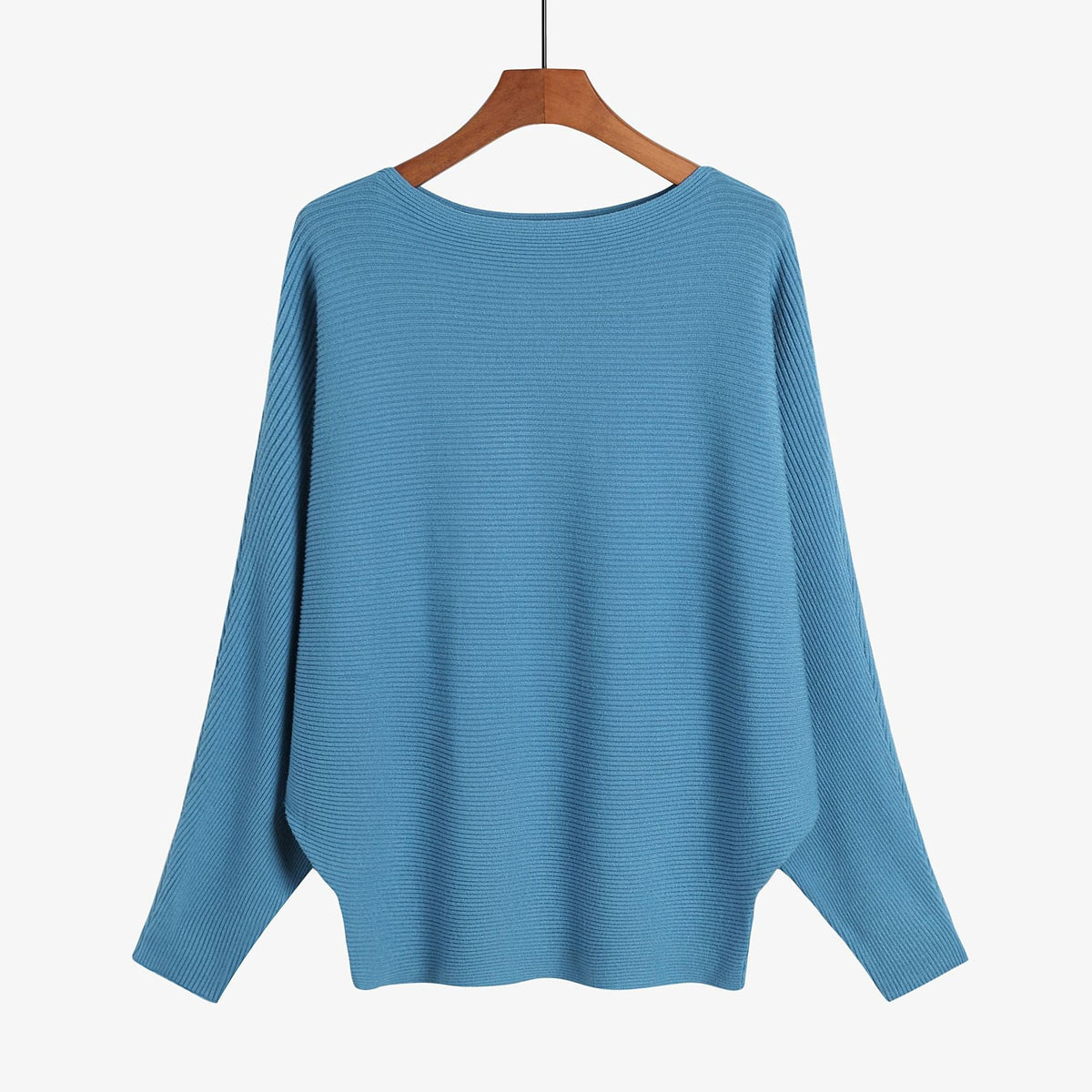 Women’s Halter Neck Batwing Knit Pullover Top – Stretchy Relaxed-Fit Casual Sweater