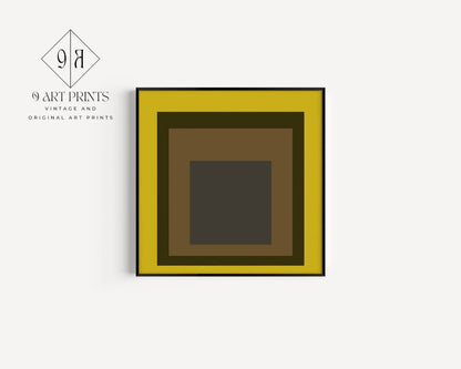 Josef Albers Inspired 'Harvest' Giclee Print: Mid-Century Modern Art, Mustard Yellow