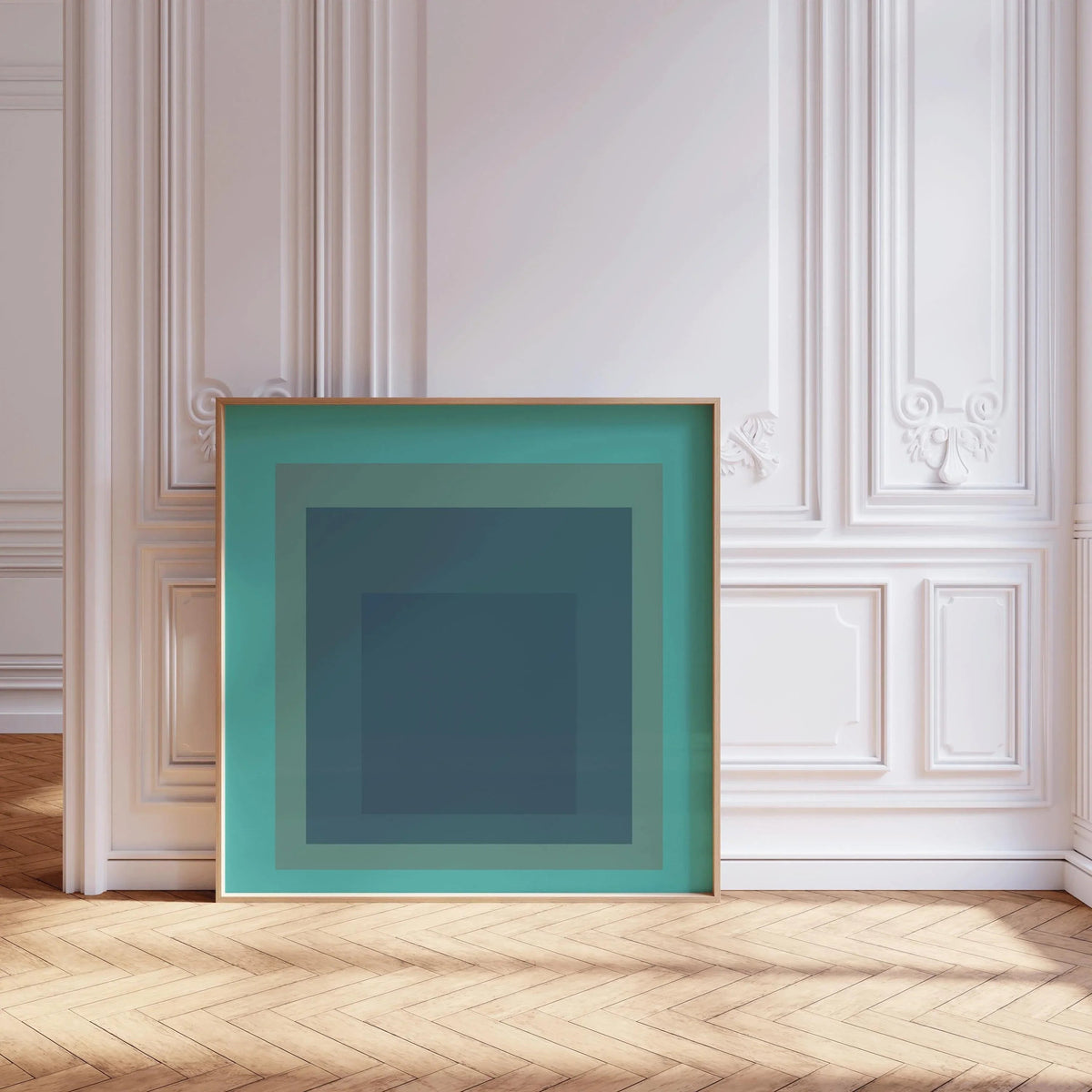 Josef Albers Inspired 'Meadow' Giclee Print: Mid-Century Modern Art, Mint Green