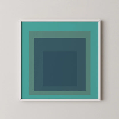 Josef Albers Inspired 'Meadow' Giclee Print: Mid-Century Modern Art, Mint Green