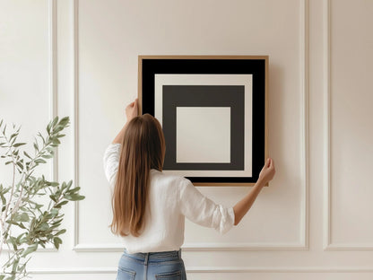 Josef Albers inspired 'Smoking' Giclee Print: Mid-Century Modern Art, Framed Option