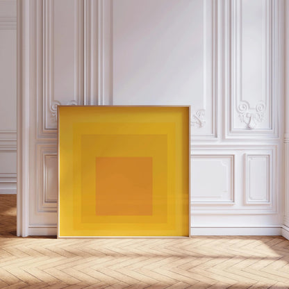 Estampe Giclée de Taos Inspirée de Josef Albers : Art Moderne du Milieu du Siècle, 'Hommage au Carré' Jaune et Orange