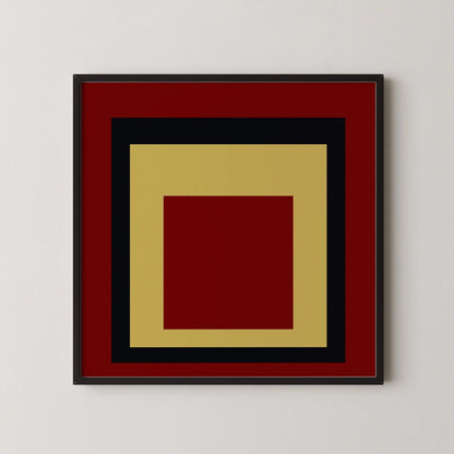 Impression Giclée 'Uber Alles' inspirée de Josef Albers : Hommage Moderne du Milieu du Siècle au Carré
