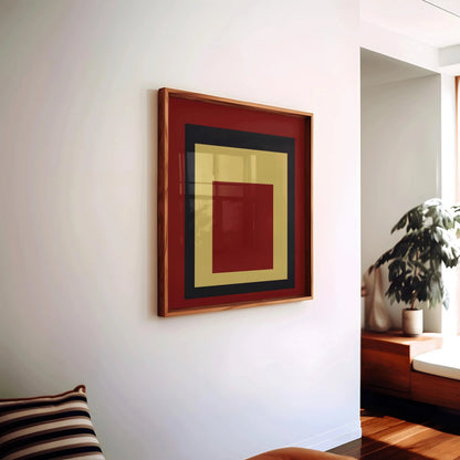Impression Giclée 'Uber Alles' inspirée de Josef Albers : Hommage Moderne du Milieu du Siècle au Carré