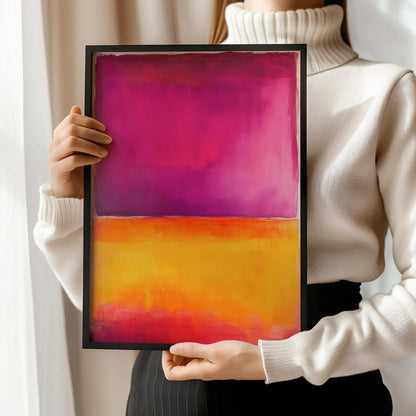 D'après Mark Rothko - Orange et violet (Colour Field : IA) | Art abstrait moderne (Disponible encadré à la main ou sans cadre)