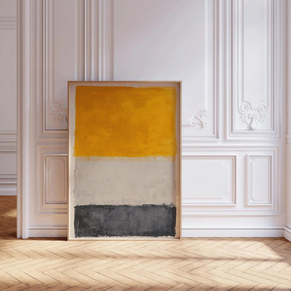 After Mark Rothko - White Yellow and Dark Grey (Colour Field: AI) | Modern Abstract Art (Available handframed or unframed)