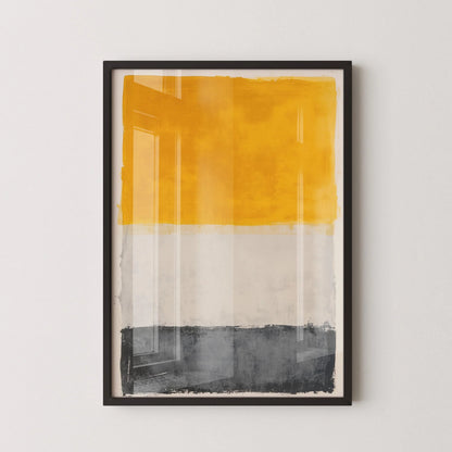 After Mark Rothko - White Yellow and Dark Grey (Colour Field: AI) | Modern Abstract Art (Available handframed or unframed)