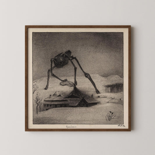 Alfred Kubin - The Plague | Famous Surreal Symbolist Monochrome Sketch Art (available handframed or unframed) 1x1
