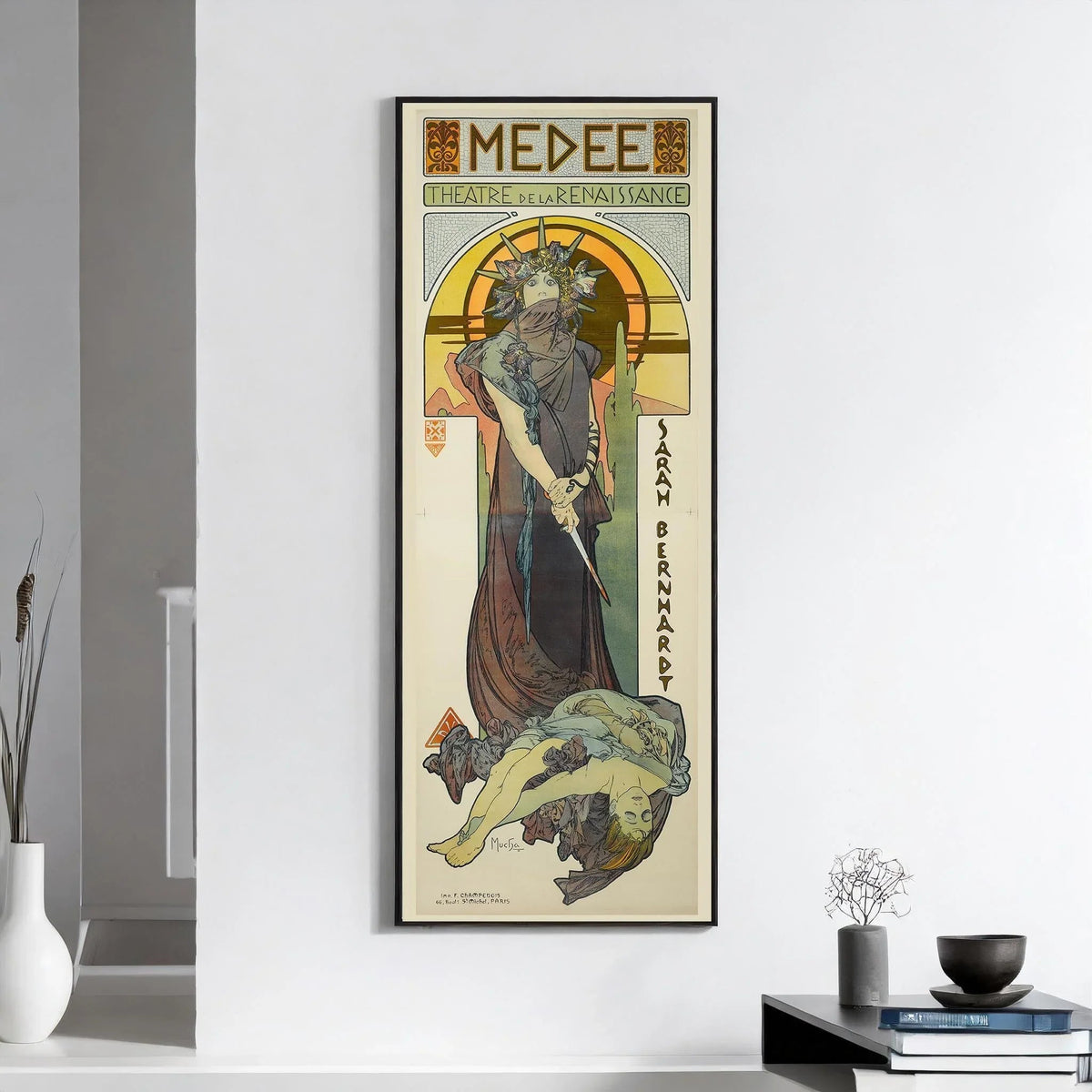 Alphonse Mucha Medee Vintage Theatre Poster: Framed Art Nouveau Print