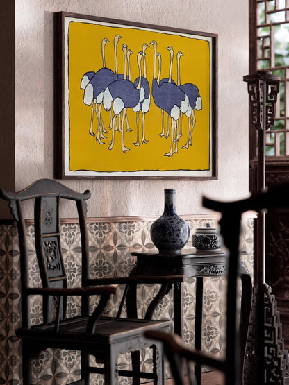 Asai Chū - Ostriches Giclee Print: Vintage Japanese Art