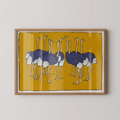 Asai Chū - Ostriches Giclee Print: Vintage Japanese Art
