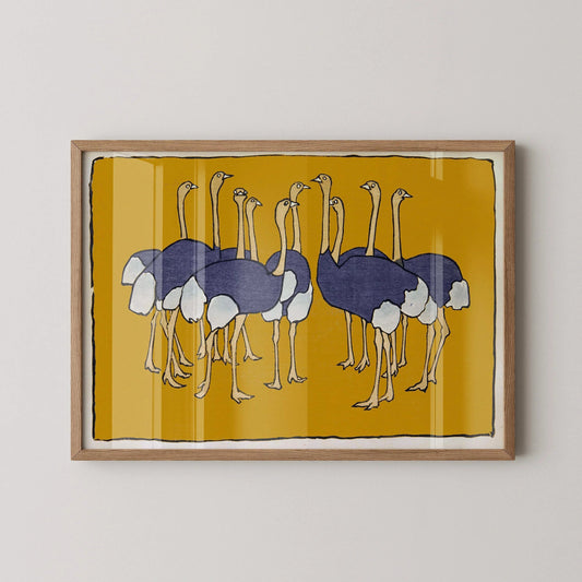Asai Chū - Ostriches Giclee Print: Vintage Japanese Art