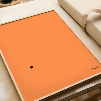 Bauhaus Der Punkt Giclee Print: Mid-Century Modern Art, Orange & Black
