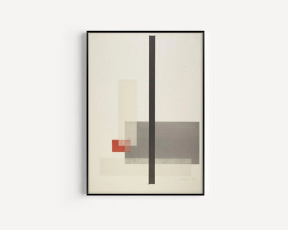 Impression d'art Bauhaus : L√°szl√≥ Moholy-Nagy Rouge Gris Impression Giclée