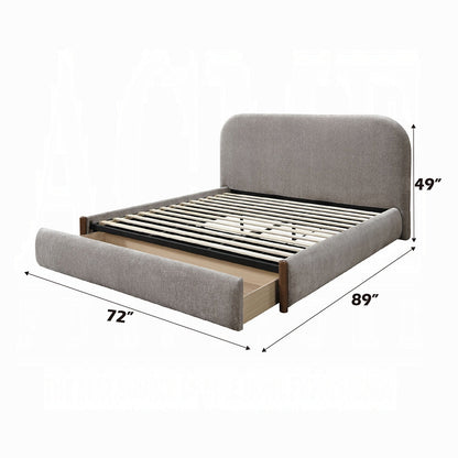 Lit de rangement Queen Orane - Gris