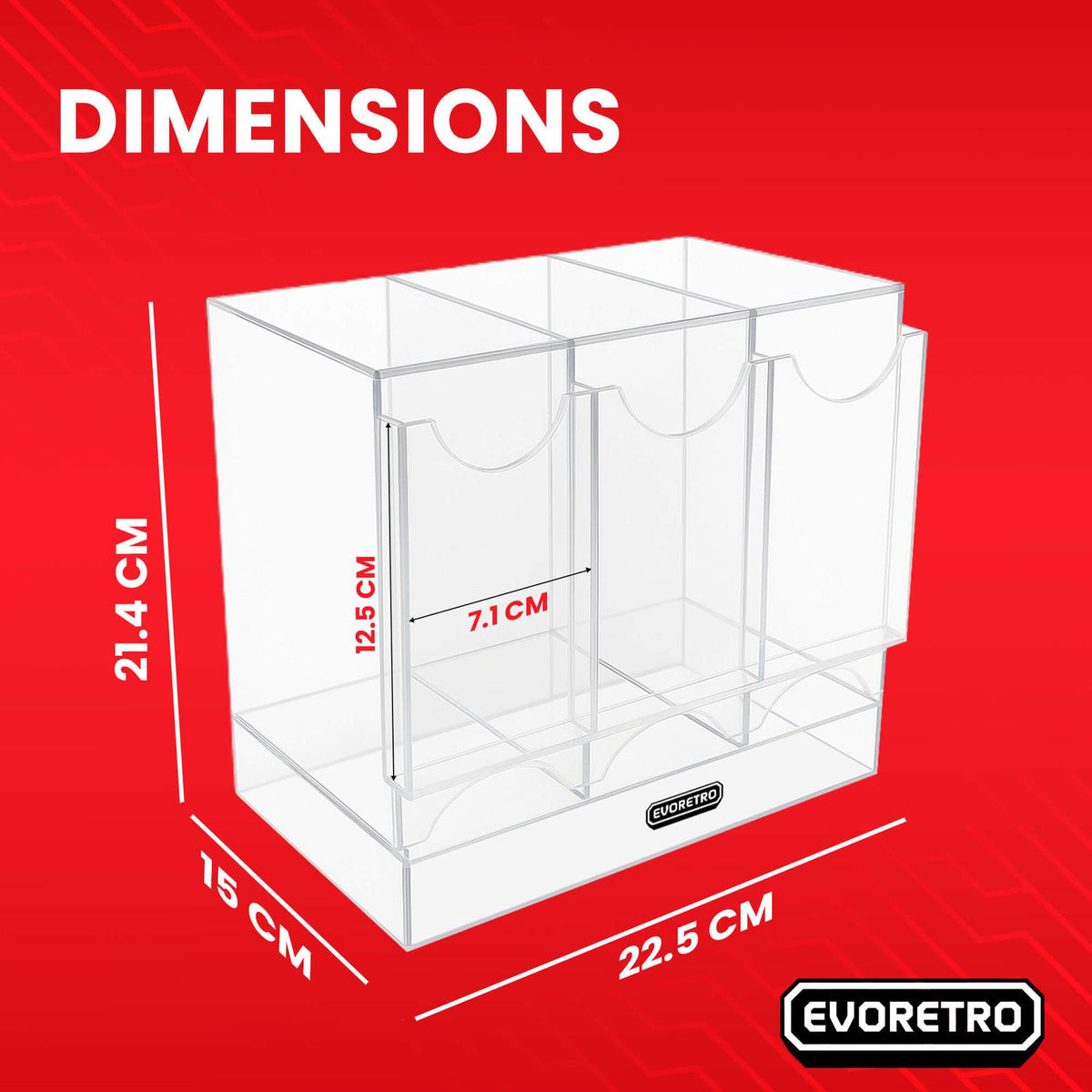 Présentoir en acrylique EVORETRO pour les packs distributeurs de boosters – Présentoir de comptoir avec étagère supérieure