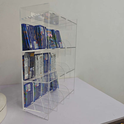 Présentoir en acrylique EVORETRO pour les packs distributeurs de boosters – Présentoir de comptoir avec étagère supérieure
