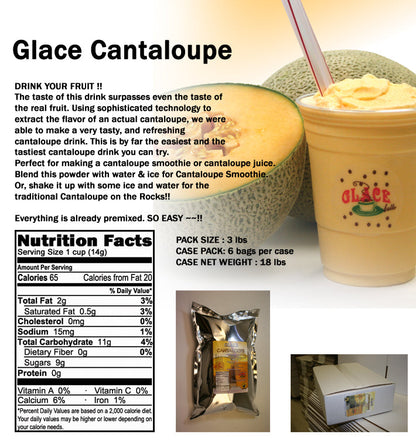 Cantaloupe 4 in 1 Mix for Bubble Tea, Smoothies, Lattes and Frappes, 3 lbs. Bag (Case 6 x 3 lbs. Bags)  - Multi-Use Powdered Beverage Mix - Ships Free Within Canada on Orders Above CAD $199
