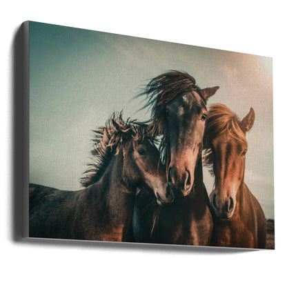 Art mural Portrait de famille Chevaux Impression sur toile