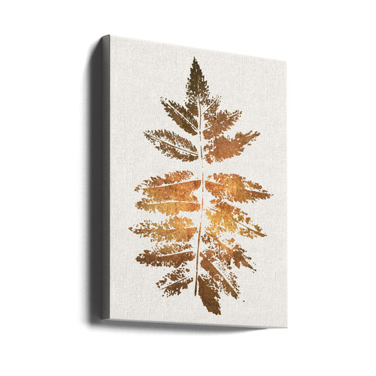 Décoration murale – Impression feuille de chêne (or)