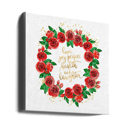 Décoration murale Couronne de vœux de roses rouges anglaises