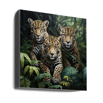 Décoration murale Trois jaguars dans la jungle