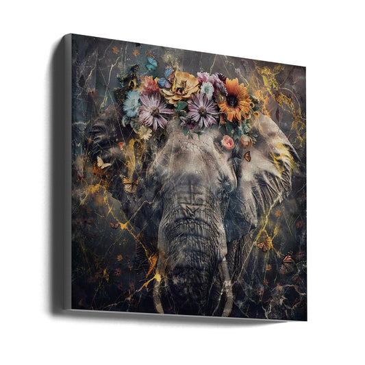 Art mural Éléphant Animal Illustration vintage Art mural 01