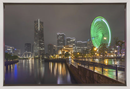 Art mural Éblouissante skyline de Yokohama la nuit