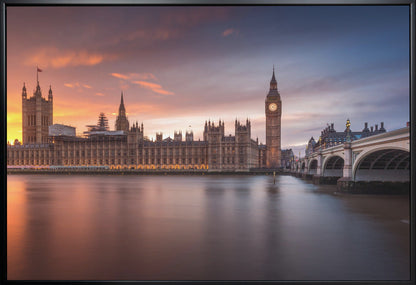 Décoration murale Londres Palais de Westminster Coucher de soleil