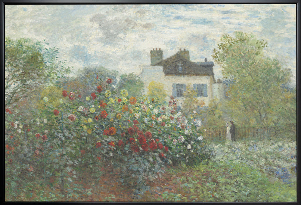 Le jardin de l'artiste à Argenteuil, un coin du jardin avec des dahlias (1873)