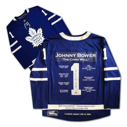 Johnny Bower Toronto Maple Leafs Career Jersey /299