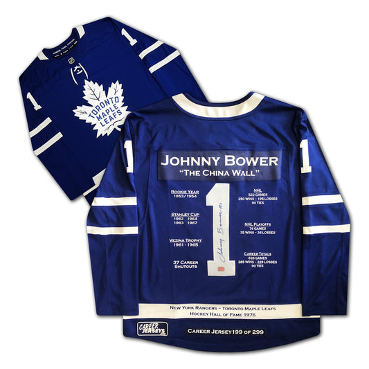Johnny Bower Toronto Maple Leafs Career Jersey /299