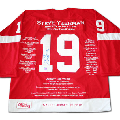 Steve Yzerman Autographed Career Jersey