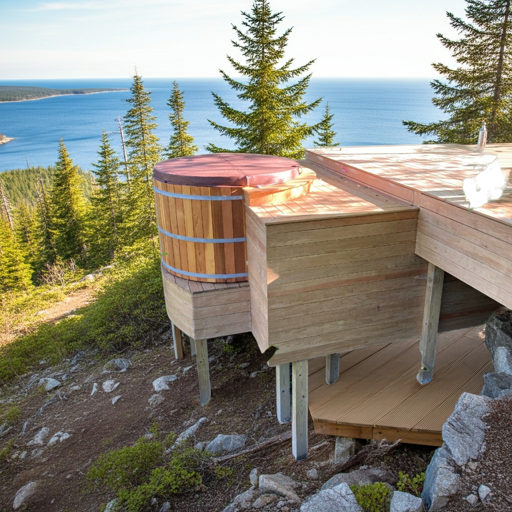 Fluid Float Colonial Cedar Hot Tub
