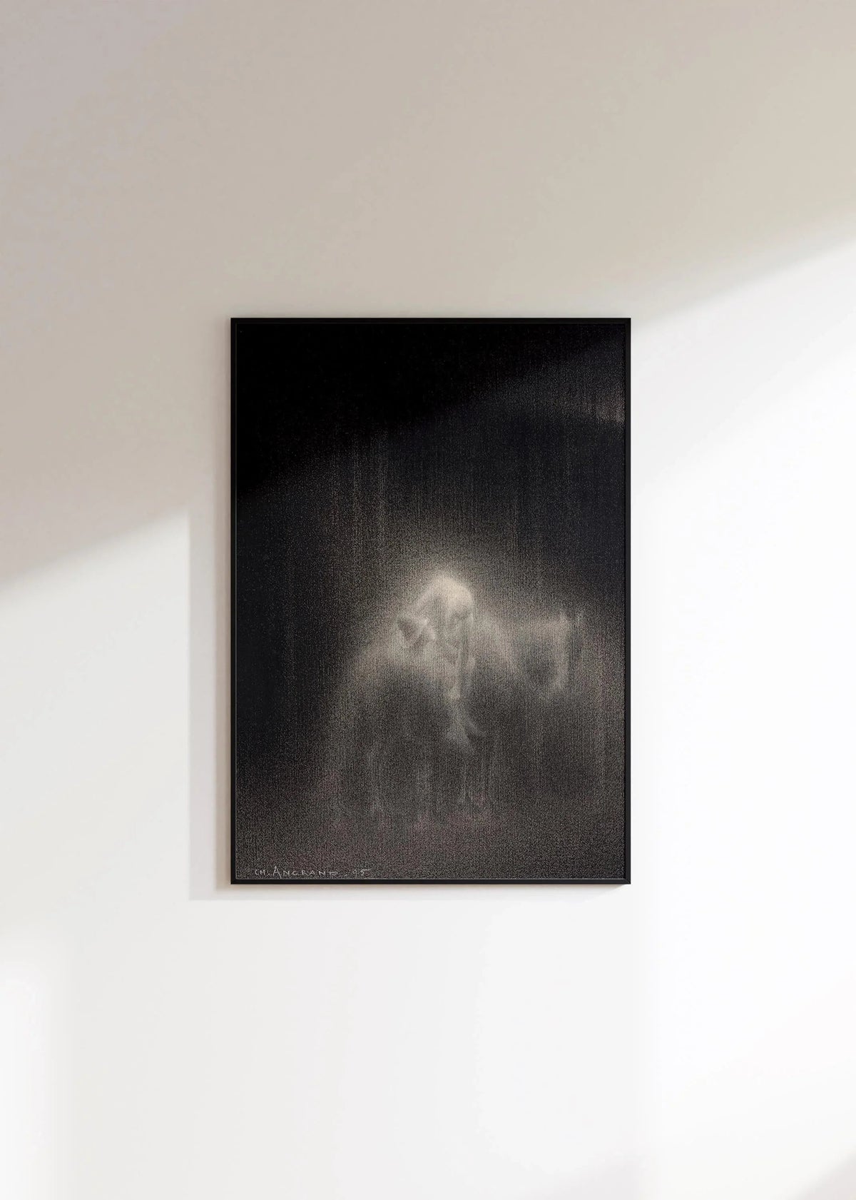 Charles Angrand - The Good Samaritan Art Print: Dreamlike Charcoal Drawing