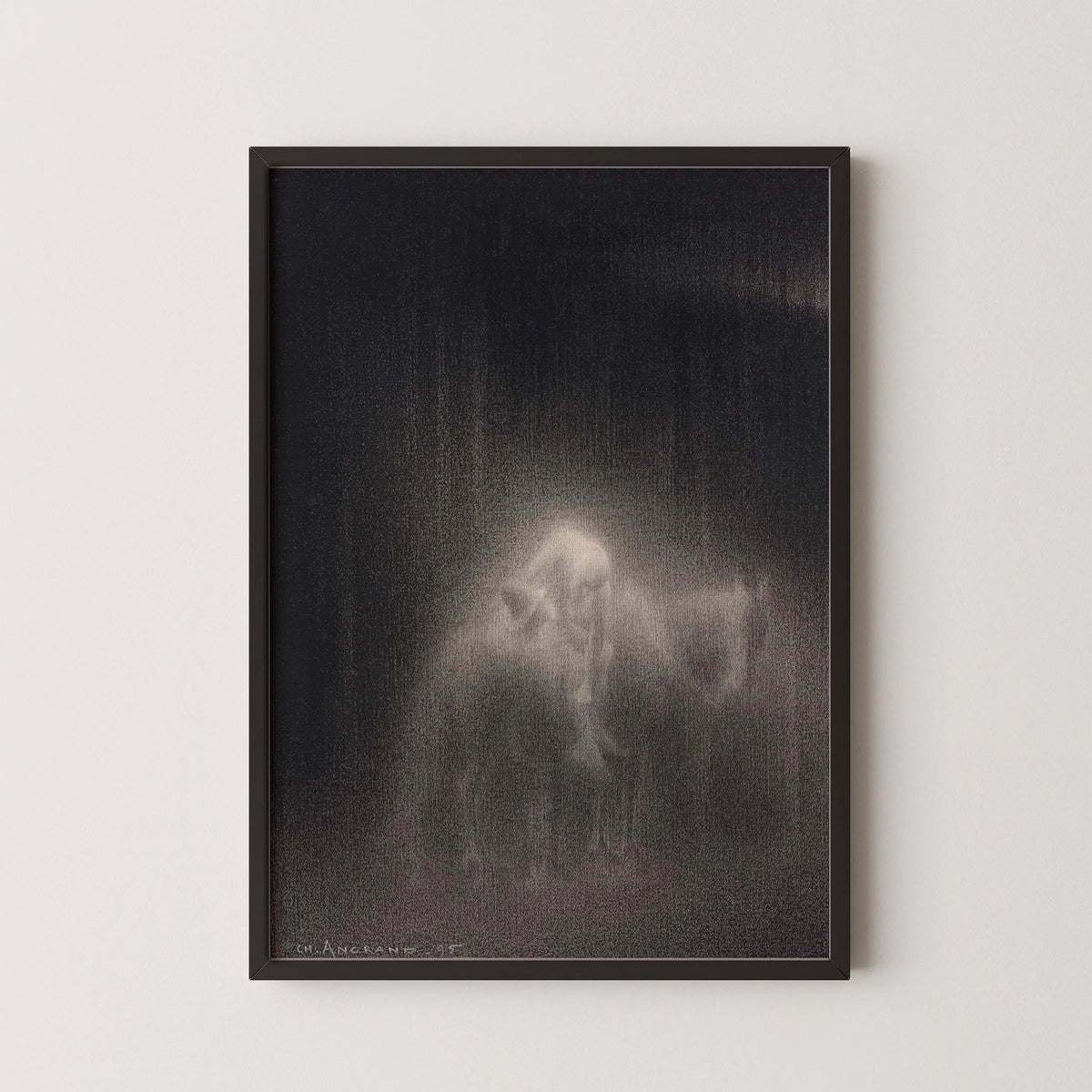Charles Angrand - The Good Samaritan Art Print: Dreamlike Charcoal Drawing