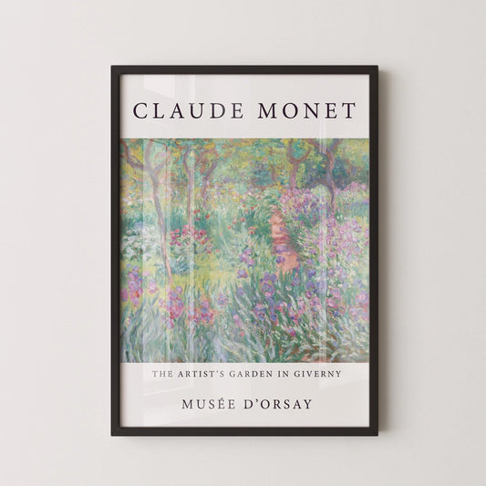 Claude Monet - Artist's Garden Giverny  | Famous Art Print (available handframed or unframed)