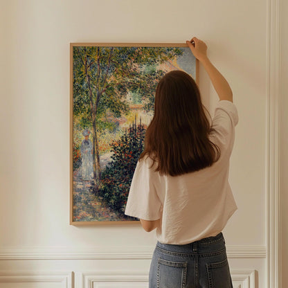 Jardin de Monet à Argenteuil Estampe : Célèbre œuvre d'art impressionniste