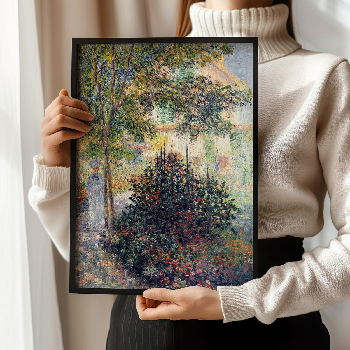 Jardin de Monet à Argenteuil Estampe : Célèbre œuvre d'art impressionniste