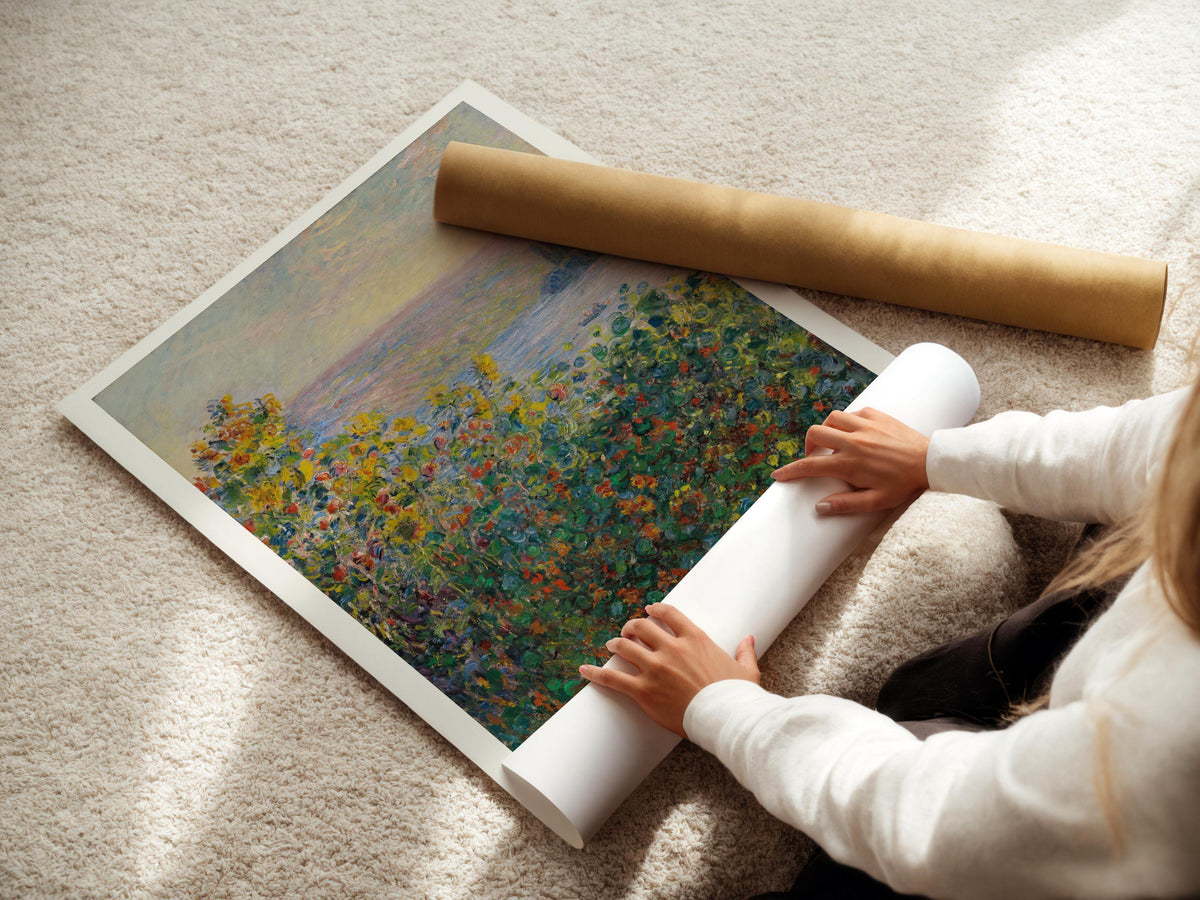 Impression sur giclée Monet Jardins Fleuris : Art impressionniste de qualité musée