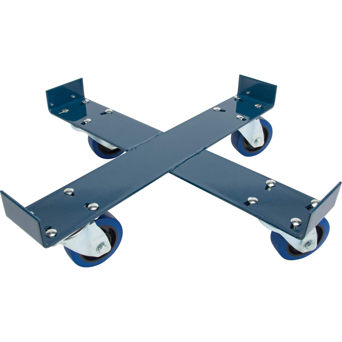 Diable à fût, acier, capacité de 635 kg, diamètre de 61 cm, roulettes élastiques bleues