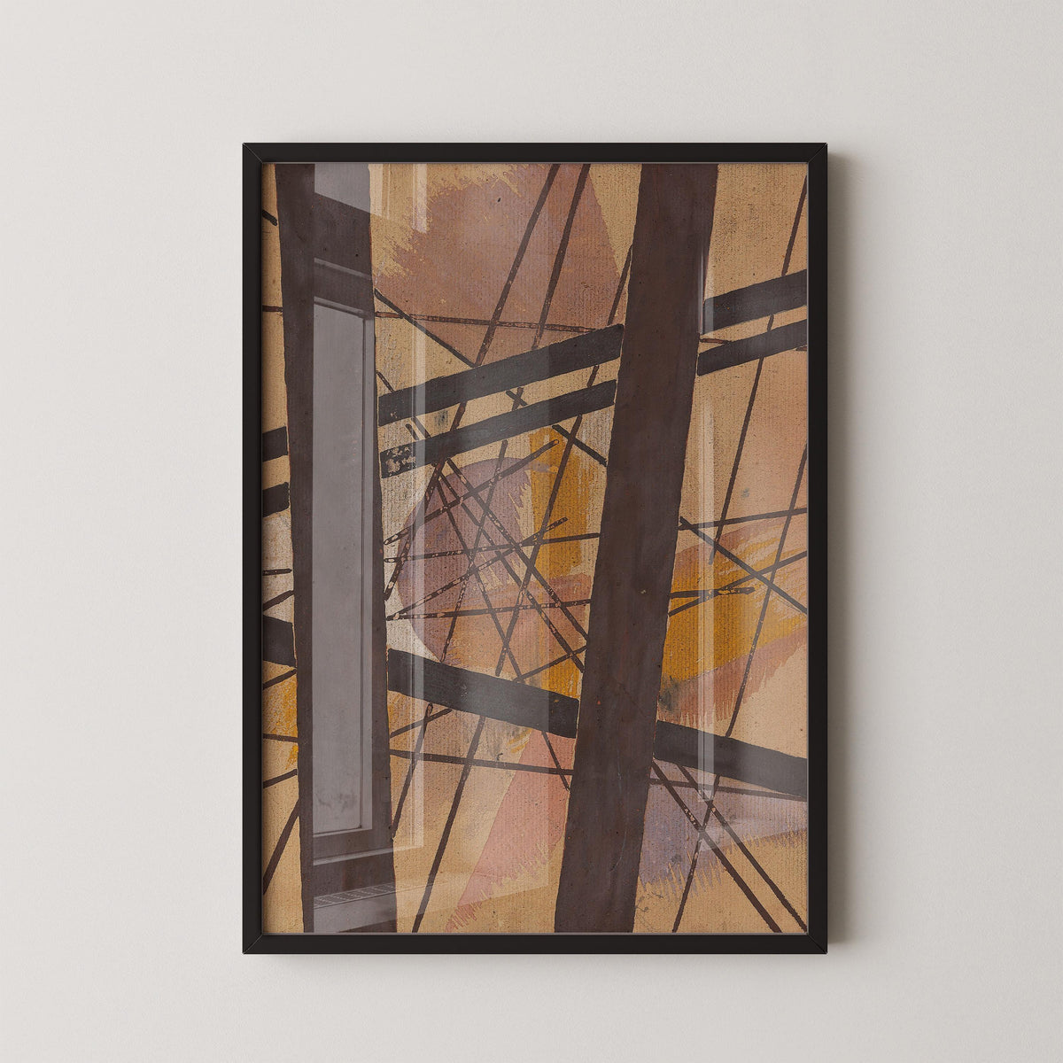 Lyubov Popova Abstract Art Print: Geometric Lines & Earthy Tones