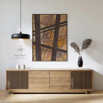 Lyubov Popova Abstract Art Print: Geometric Lines & Earthy Tones