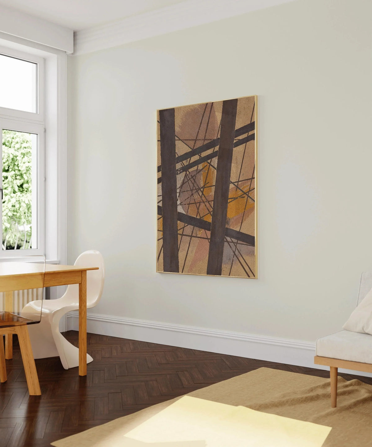 Lyubov Popova Abstract Art Print: Geometric Lines & Earthy Tones