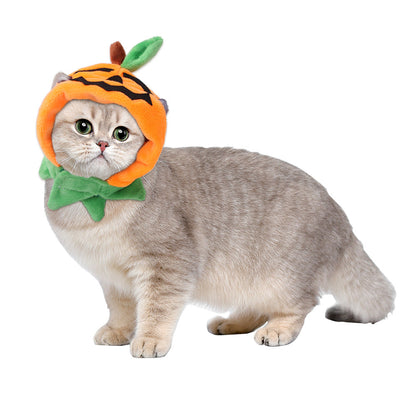 Halloween Pumpkin Dog & Cat Cape – Plush Double-Sided Pet Cloak with Optional Hat