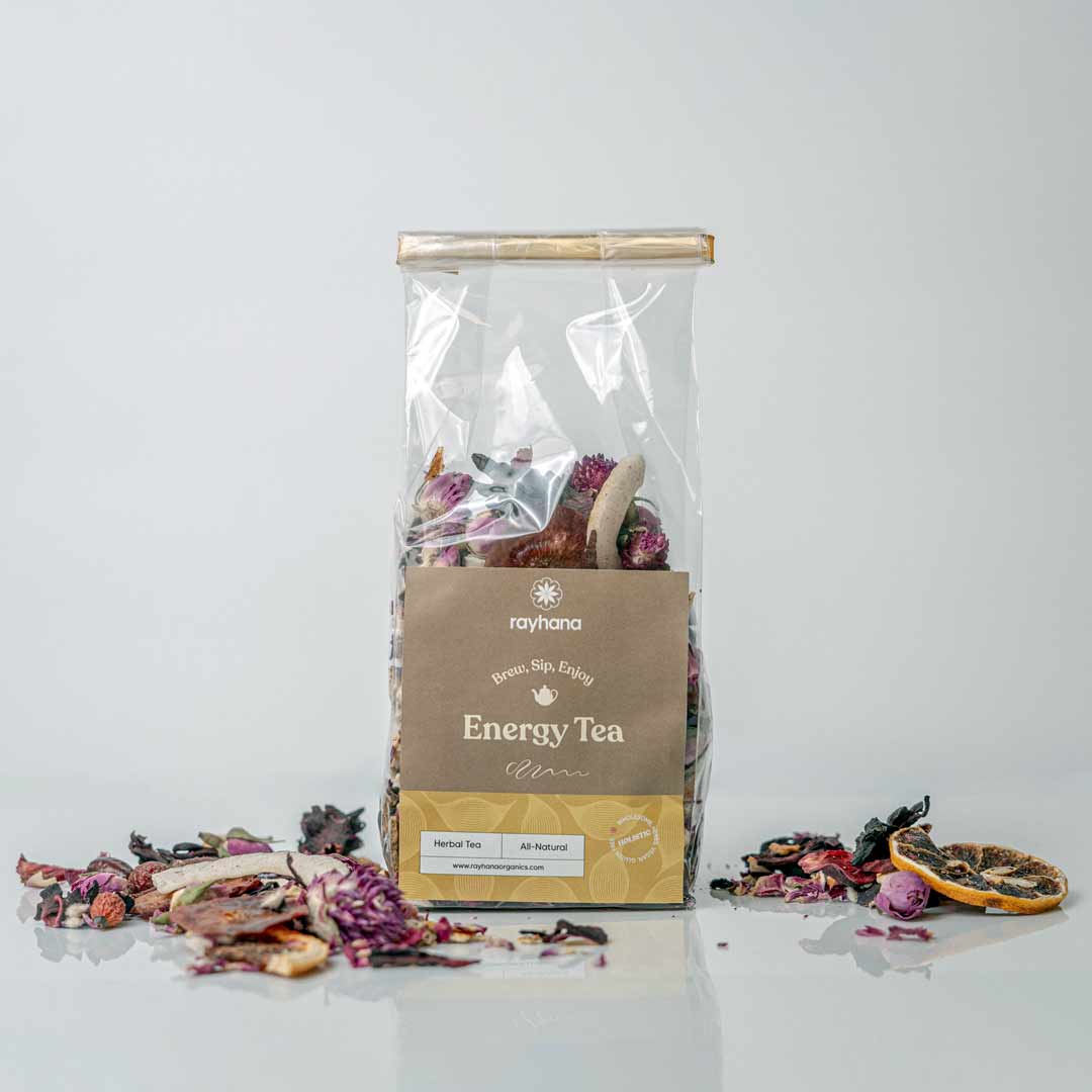 Thé Énergisant – Mélange de Tisane Agrumes et Rose
