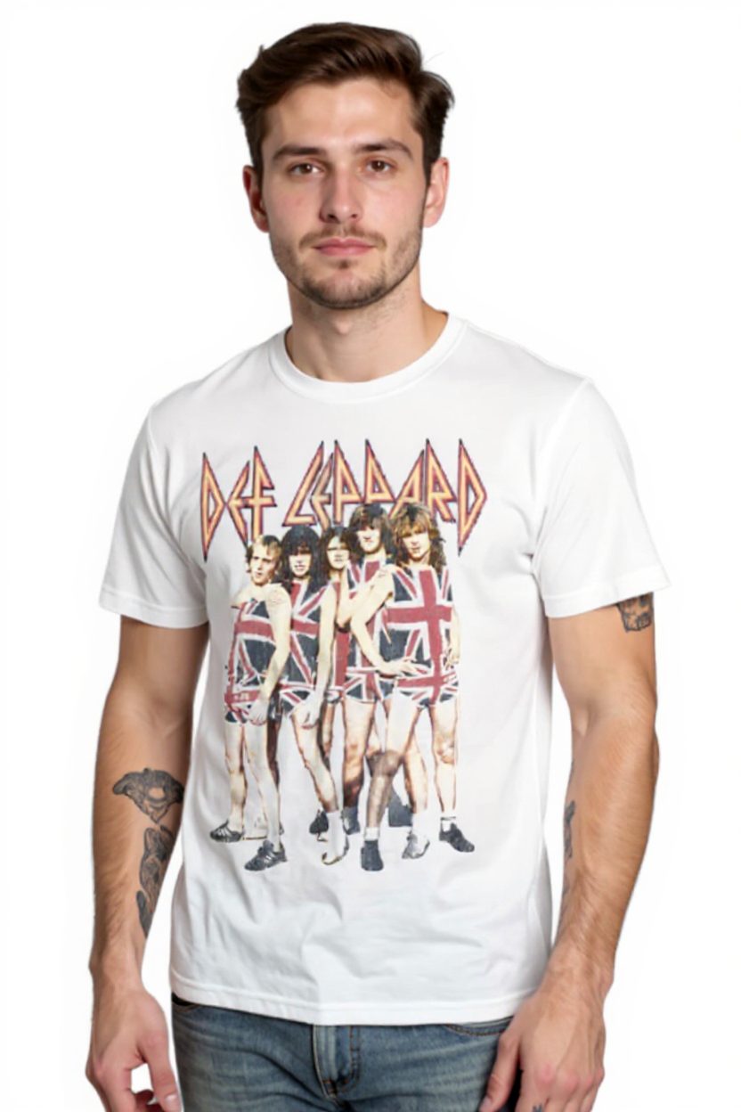 Def Leppard Group White T-shirt