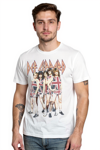 Def Leppard Group White T-shirt