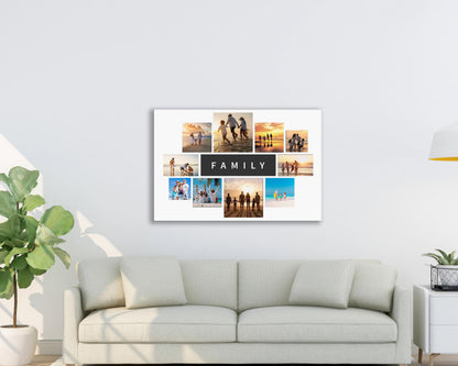 Toile photo pêle-mêle familial 36"X24"