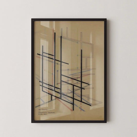 Bauhaus Structure Art Print: Felix del Marle Mid-Century Modern Giclee Print